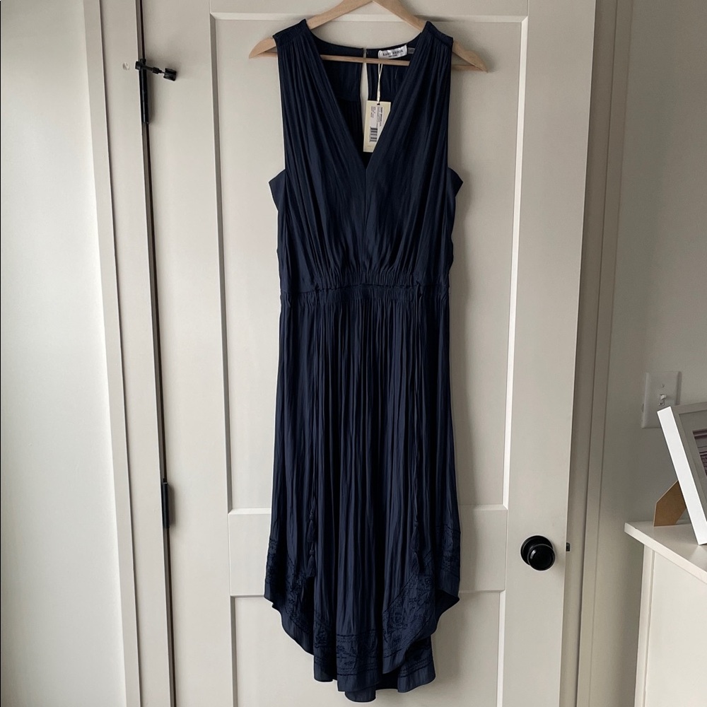 Navy Ramy Brook Embroidered Hayley Dress